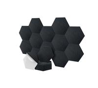 Relaxdays Juego de paneles acústicos hexagonales. negro