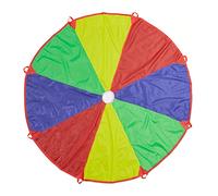 Relaxdays Toalla de Surf de Colores diámetro Juego de Paracaídas para Niños, Ø 2 m, 8 Asas, Tela Redonda para Saltar, Cumpleaños Infantiles, Multicolor, Poliéster