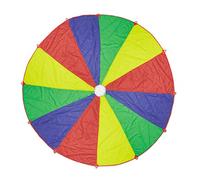 Relaxdays Juego de Paracaídas para Niños, Ø 6 m, 12 Asas, Tela Arcoíris Redonda para Saltar, para Exteriores, Multicolor