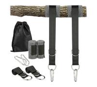 Relaxdays Juego de suspensión de hamacas 7 piezas negro,plata,gris