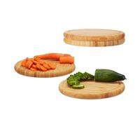 Relaxdays Juego de Tablas de Cortar para Cocina Grandes, Bambú, Beige, 2 x 30 x 30 cm, 4 Unidades