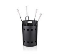 Relaxdays Juego de Utensilios para Chimenea, 5 Piezas, en Eimer, atizador, Pala para Cenizas, tenazas, Negro/Plata
