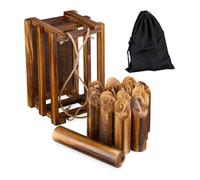 Relaxdays Juego kubb vikingo con caja de madera marrón,negro
