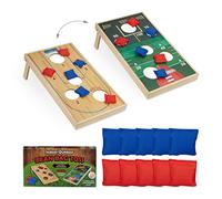 Relaxdays Juego Lanzamiento Cornhole, 10 Sacos de Arena, Puntería, 18 x 29 x 58 cm, para Jugar al Aire Libre, Multicolor, Poliéster
