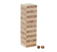 Relaxdays Juego torre de madera con números marrón claro