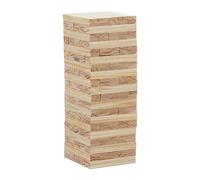 Relaxdays Juego Torre de Madera XL, 200 Bloques para Apilar o Construir, 32 x 12 x 12 cm, Piezas Grandes, Niños, Natural