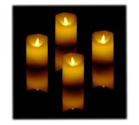 Relaxdays Juego Velas Led con Temporizador Set de 4, Flama Móvil, 10x7,5 cm, sin Llama, Eléctricas, Pilas no Incluidas, Crema, Hierro