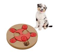 Relaxdays Juguete Inteligencia Perro, Juego Estimulante del Olfato, para Esconder Premios, MDF, 2,5x24,5cm, Natural/Rojo