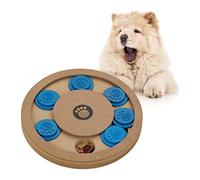 Relaxdays Juguete Inteligencia Perro, Juego Olfativo Mascota, Ideal para Esconder Premios, MDF, 2,5 x 25, Natural/Azul