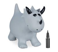 Relaxdays Juguete saltarín dinosaurio gris negro,gris