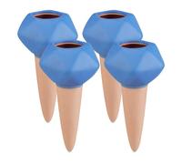 Relaxdays Kit 4 bolas de riego de arcilla azul,marrón claro