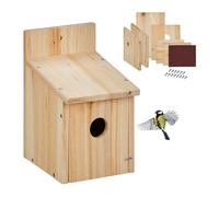 Relaxdays Kit de caja nido para pájaros DIY marrón claro