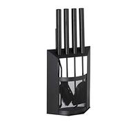 relaxdays Kit de Chimenea, Accesorios de Limpieza, Recogedor, Cepillo, Atizador, Pinzas & Soporte, Acero & Madera, Negro