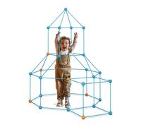 Relaxdays Kit de Construcción de Fuertes DIY, Cuevas Infantiles, 85 Pcs, Set para Construir, Unir Piezas, Multicolor
