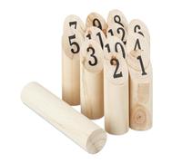 Relaxdays Kubb Viking Game, Juego de Lanzamiento finlandés, Madera Natural, Juego al Aire Libre, Adultos y niños