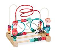 Relaxdays Laberinto de bolitas de madera azul,marrón claro,rojo