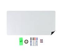 Relaxdays Lámina magnética Blanca 40x80 cm con 4 rotuladores, 6 imanes, Caja y Cinta Adhesiva