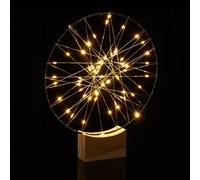 Relaxdays Lámpara ambiental en forma de anillo marrón claro,negro,plata