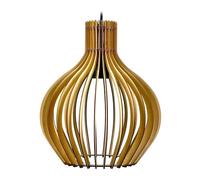 Relaxdays Lámpara Colgante de Madera en Forma de Gota, Estilo Boho, E27, Natural y Negro, 35x35 cm