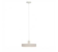 relaxdays Lámpara colgante de metal mate para salón, crema | Rosca E27, IP20