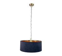 Relaxdays Lámpara colgante de tela cobre,negro
