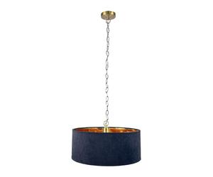Relaxdays Lámpara colgante de tela cobre,negro