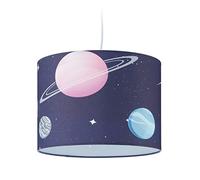 Relaxdays Lámpara Colgante Infantil Planetas, Luz Techo Pantalla Redonda, 140 x 35 cm, E27, Bebés, Niños, Multicolor