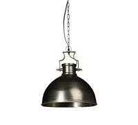 Relaxdays Lámpara colgante, metal, 145 x 40.5 x 40.5 cm, pantalla de campana, industrial y vintage, E27, 40W, Antracita, 40 W, 40.5 x 40.5 cm