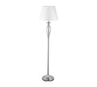 relaxdays Lámpara con pantalla textil, Lámpara de pie, Interruptor, E27, Decorativa, Plateado