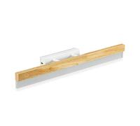 Relaxdays Lámpara de espejo LED, luz blanca cálida, 60 cm de ancho, madera y cristal acrílico, lámpara de espejo clara, para pasillo y tocador, natural