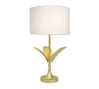 Relaxdays Lámpara hoja palmera blanco,oro