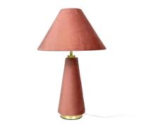 Relaxdays Lámpara de mesa con pantalla terciopelo oro,rosa