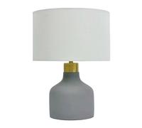 Relaxdays Lámpara de mesa pantalla & base hormigón blanco,oro,gris