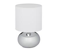 Relaxdays Lámpara de mesilla de noche táctil blanco,plata