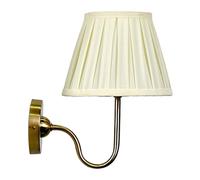 Relaxdays Lámpara de Pared Vintage Pantalla de Tela Rosca E27 Aplique Blanco Marfil/Bronce 32.5 x 27 cm