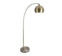 Relaxdays Lámpara de pie arqueada, Metal Dorado, E27, salón y Dormitorio, 180 x 92 x 35 cm