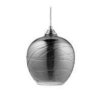 Relaxdays Lámpara de Techo con Pantalla de Cristal, Lámpara Colgante para el Salón, 130x22 cm, E27, Negro