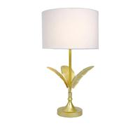 Relaxdays Lámpara hoja palmera blanco,oro