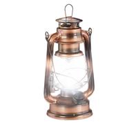 Relaxdays Lámpara LED con forma de farol de mano cobre,transparente