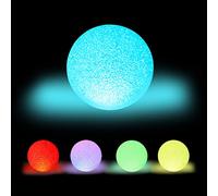 Relaxdays Lámpara LED redonda, Cambio de color, A pilas, Sin cable, Interior, Multicolor, Ø 15 cm, Blanco