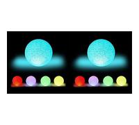 Relaxdays Lámpara LED redonda, Cambio de color, A pilas, Sin cable, Interior, Multicolor, Ø 15 cm, Blanco (Paquete de 2)