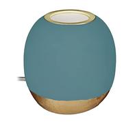 Relaxdays Lámpara Mesita Noche Decorativa Base Redonda Cemento, Lámpara Sobremesa sin Pantalla, E27, 9 x 9 cm, Azul