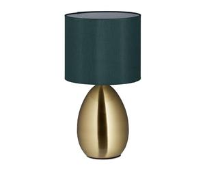 Relaxdays Lámpara Mesita Noche Táctil, Lamparita Moderna con Cable, Luz Mesa Lectura Regulable, 33,5x18 cm, E14, Bronce