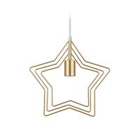 Relaxdays Lámpara Techo Estrella, Luz Colgante Hierro, E27, Salón, Dormitorio Infantil, Cable Largo Ajustable, Dorada