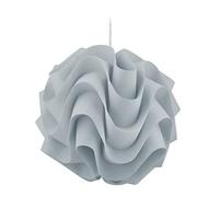 Relaxdays Lámpara Techo Pantalla Drapeada, Luz Colgante Moderna, 137x34 cm, Lampara Salon, Dormitorio, Gris Claro