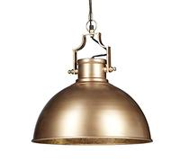 Relaxdays Lámpara Techo Redonda Grande Industrial, 40 W, Dorado, 155 x 40.5 x 40.5 cm