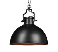 Relaxdays Lámpara Techo Redonda Grande Industrial, Hierro, Negro, 155 x 40.5 x 40.5 cm, 40 W