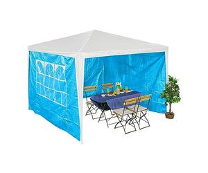 Relaxdays Laterales de Carpa con Ventana, Set de 3, 2x3 m, Impermeables, Paneles con Cierre de Contacto, PE, Celeste