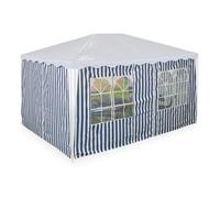 Relaxdays Laterales Carpa 3x4m, Set de 3, Impermeables, Cerramientos con Cierre de Contacto, Poliéster, Azul y Blanco
