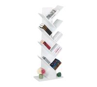 Relaxdays Librería árbol 9 estantes blanco